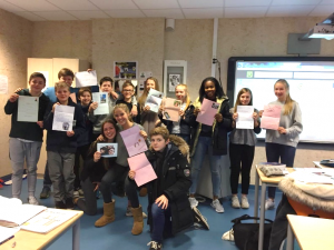 Les élèves norvégiens avec nos lettres !